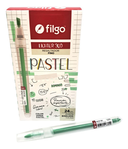 Resaltadores Filgo Lighter 300 Color Pastel Caja Por 24 Unid