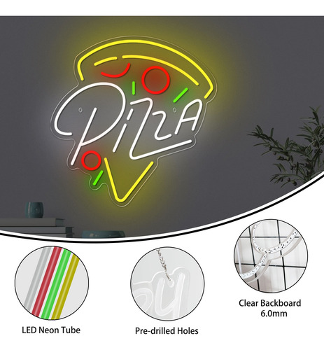 Letrero Led De Neón Con Forma De Pizza, Usb, Para Decoración
