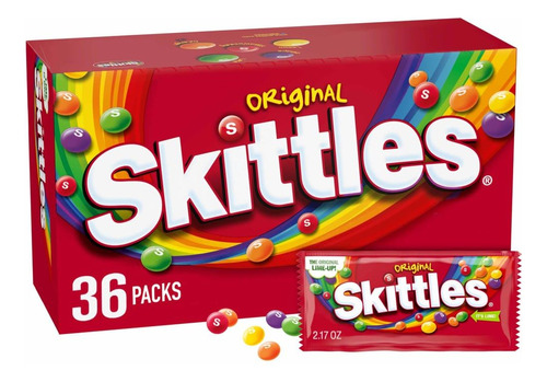 Caramelos Skittles Originales, Empaques Individuales De 2.17