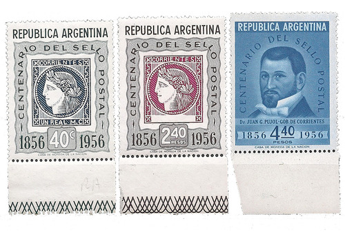 Argentina 561/3 Gj 1065/7 Centenario Sello Postal Año 1956
