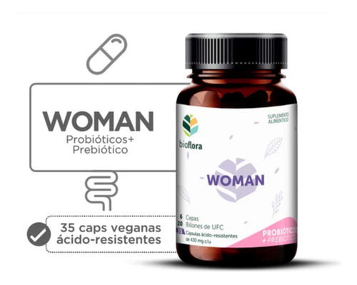 Probióticos+prebió Bioflora Woman 35 Caps 6 Cepas 