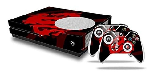 Oriental Dragon Red On Black Style Skin Set Para Xbox One S