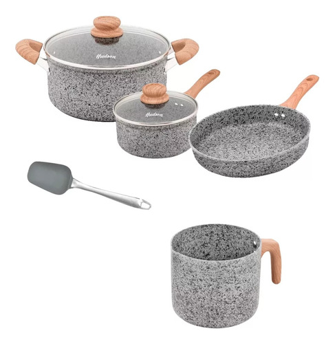 Set Hudson Original Jarro Inducción Granito Stone 6pz