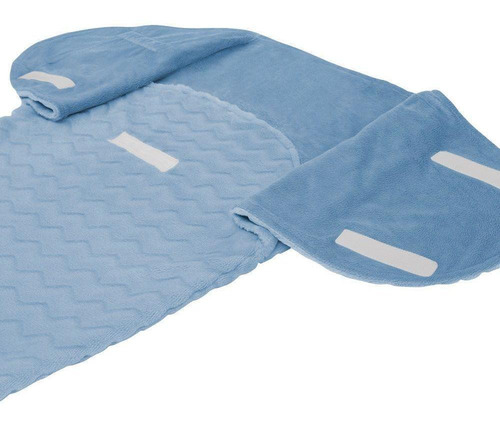 Imagem 3 de 9 de Saco De Dormir Com Velcro Baby Super Soft Azul Buba 09883