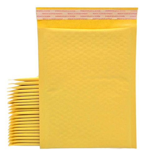 25 Sobres Burbuja Amarillo #4 Para Envíos 20x25cm