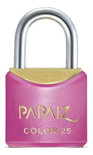 Cadeado Com Chave 25mm Latão Rosa Color Line Papaiz