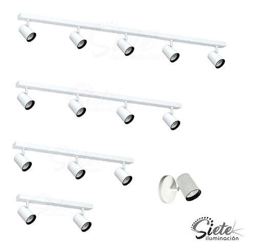 Imagen 2 de 5 de Barral Aplique Riel 4 Luces Gu10 Led Minimalista 1 Metro