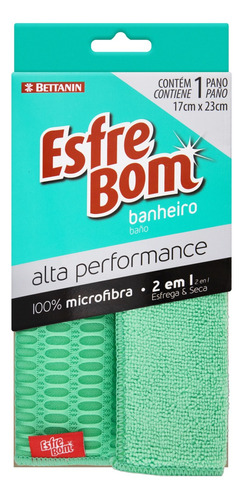 Pano Para Banheiro Microfibra Alta Performance Esfrebom Cor Verde