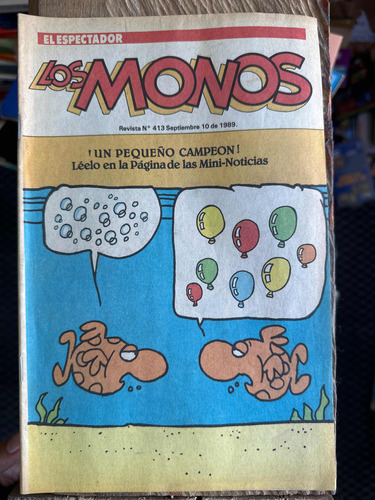 Revista Los Monos - El Espectador No. 413 Septiembre 10 1989