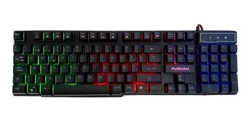 Imagen 1 de 3 de Teclado gamer Fulltotal KE-1012 QWERTY español España color negro con luz RGB