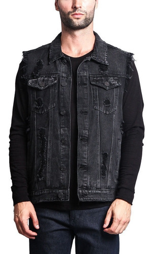 Chaleco Vaquero Biker Talla Grande Sin Mangas Chaqueta Vaque