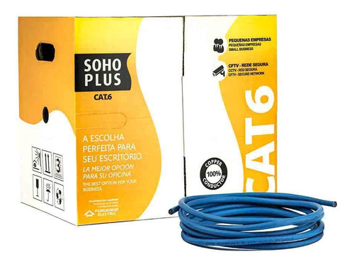 Cabo De Rede Cat6 Furukawa Sohoplus Azul - 15 Metros