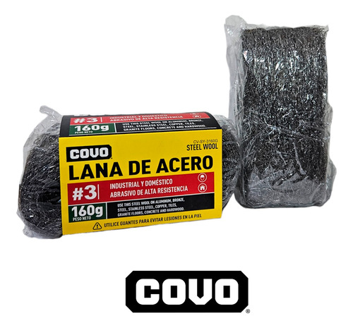 Lana De Acero #3 160 Gramos Covo Pack 2 Unidades