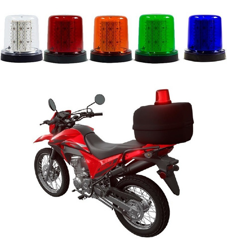 Giroled Giroflex 128 Leds 12v Fixado Baú Da Moto Segurança