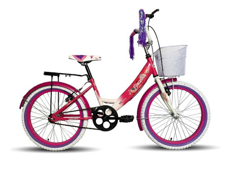 Bicicleta Infantil Equipada Bravia Rodada 20 Para Niña Color Fucsia