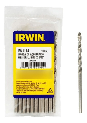 Broca Irwin Aco Rapido 5/32 Metal Profissional C/10 Unidades
