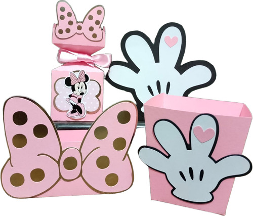 Cajitas Temáticas Para Mesa De Dulces Mickey Y Minnie Mouse Rojo