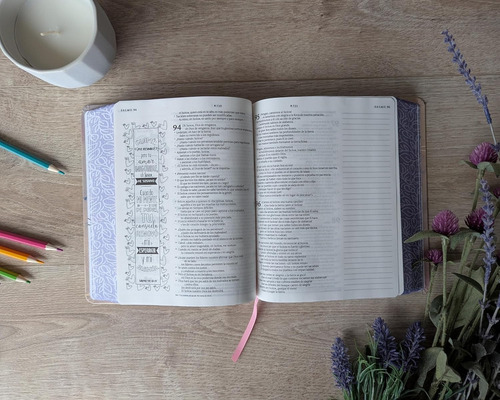 Biblia Inspira Acuarela Rosa Con Filament, Ntv, Letra 8 Pts