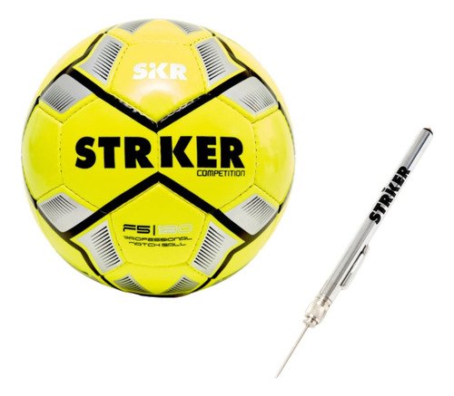 Pelota De Futbol Striker Competition Amarillo N°5 + Medidor Amarillo