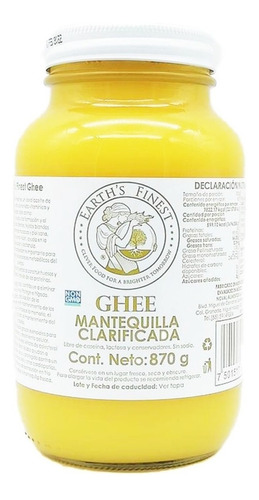 Ghee Mantequilla Clarificada Earths Finest 870 G