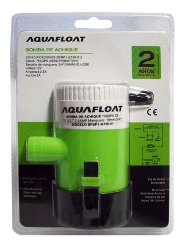 Bomba De Achique Nautica 12v 750 Gph  Aquafloat