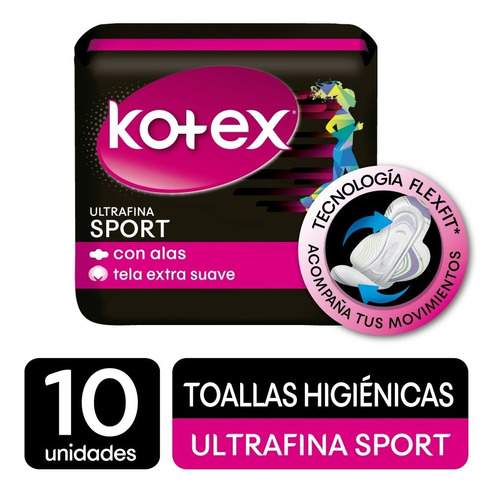 Toallas Kotex Sport Ultra Fina X 10 - Unidad a $74