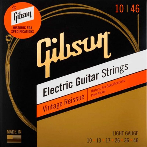 Gibson Cordas Guitarra 010.046 Vintage Reissue Light Hvr10