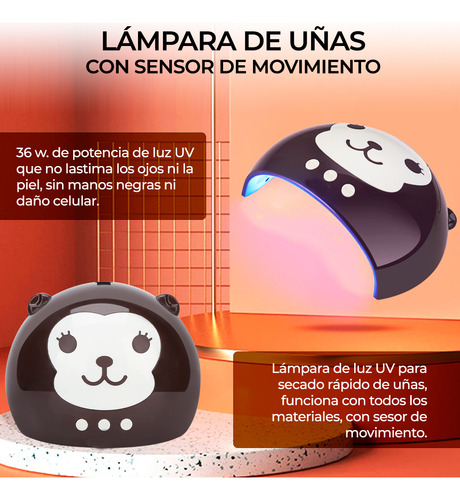 Lámpara Secadora De Uñas Con Uv Led Osito Mini Portátil
