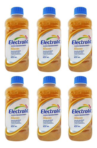 Electrolit Suero Rehidratante Sabor Manzana 625ml 6pz