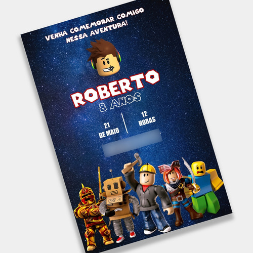 Convite Digital Roblox Azul-escuro
