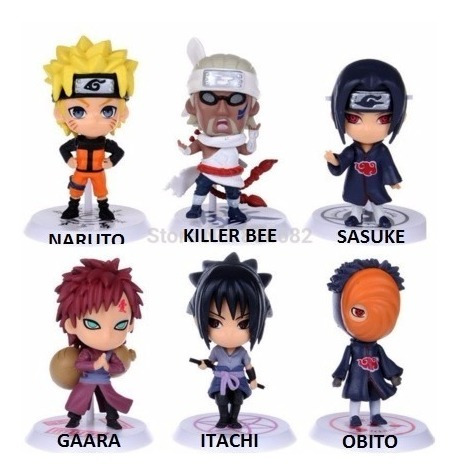 Kit Miniaturas Naruto Sasuke Killer Bee Gaara  Itachi Obito