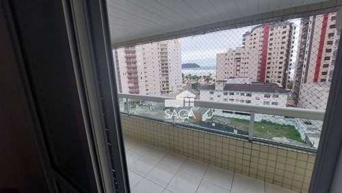 Imagem 9 de 30 de Vista Para O Mar! Mobiliado! Apartamento Com 2 Dormitórios À Venda, 85 M² Por R$ 435.000 - Vila Guilhermina - Praia Grande/sp - Ap4494