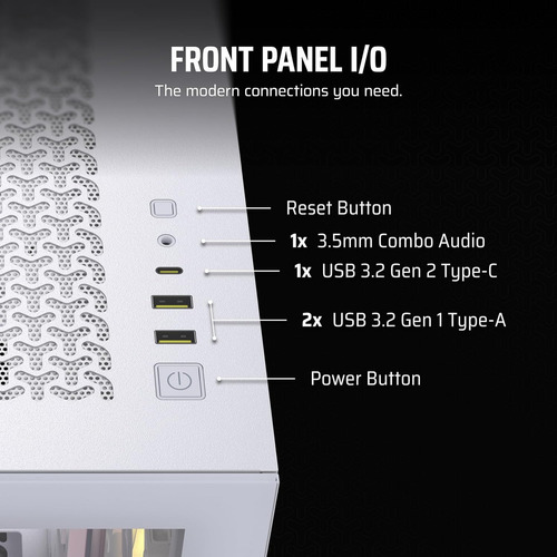 Gabinete Corsair Icue Link 3500x Rgb Midi-tower 3vent Blanco