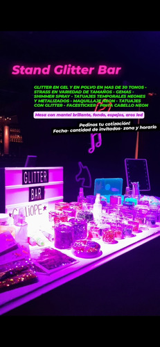Stand Glitter Bar Fiestas Makeup Stand Neon
