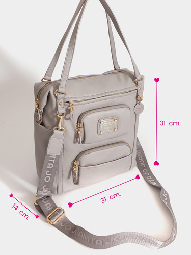 Cartera Shopping Bag Ursula Grande Juanita Jo Mujer Oficina Gris Lisa