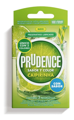 Preservativo Prudence Caipirinha, 1 Caja, 3 Unidades