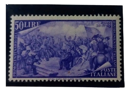 Estampilla Italia 1948 Risorgimento - Roma Yt. 528  50 Liras