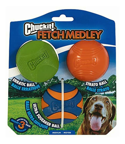 Chuck It! Fetch Medley 2 Pet Toy Balls, Medium