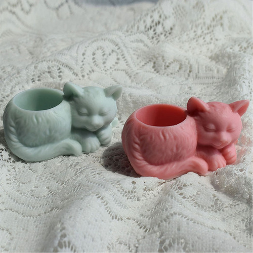 Vaso De Flores Suculentas Para Gatos, Moldes De Silicone, Re