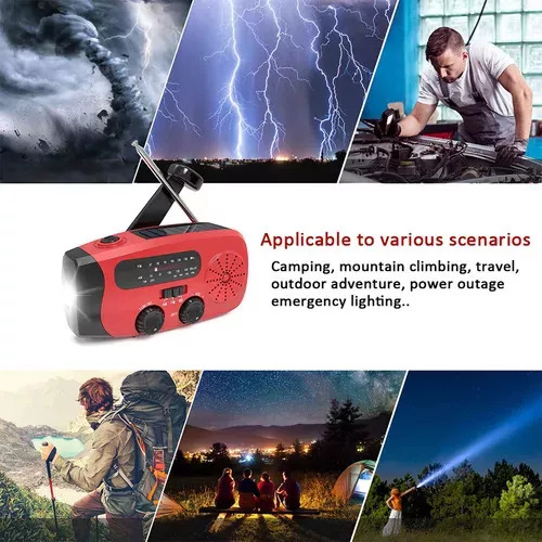 Radio De Emergencia Solar Dynamo Linterna Power Bank Sos