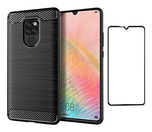 Funda Resistente + Vidrio Templado Huawei Mate 20 X 5g Negro