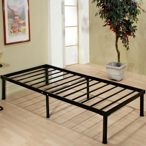 Base De Cama Individual Plegable 3020 De Acero Reforzado Color Negro