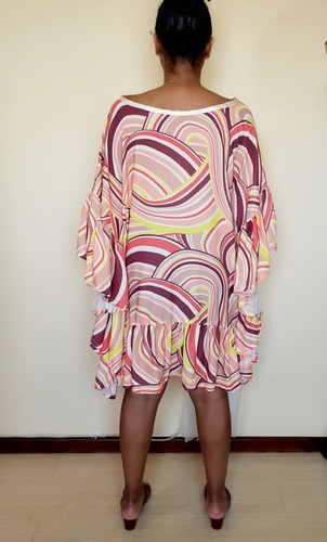 Imagem 4 de 9 de Vestido Kaftan Feminino Tecido Curto Iara
