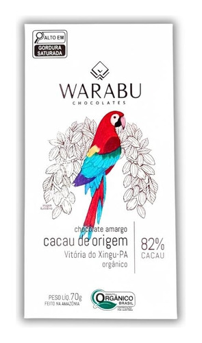 Chocolate Orgânico Cremoso Amazônico Amargo 82% Barra70g