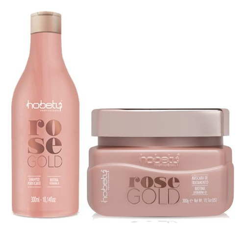 Kit Hobety Rose Gold Shampoo E Máscara De Tratamento 300g