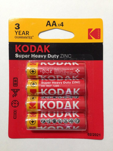 Bateria Pila Aa X4 Kodak Super Heavy Duty Zinc 5$ Videoking5