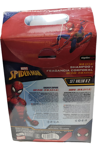 Set Body Splash 125ml + Shampoo 210ml Spiderman Algabo Kids