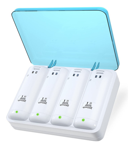 Cargador De Batería Para Control Remoto Wii Y Wii U 4 Pilas