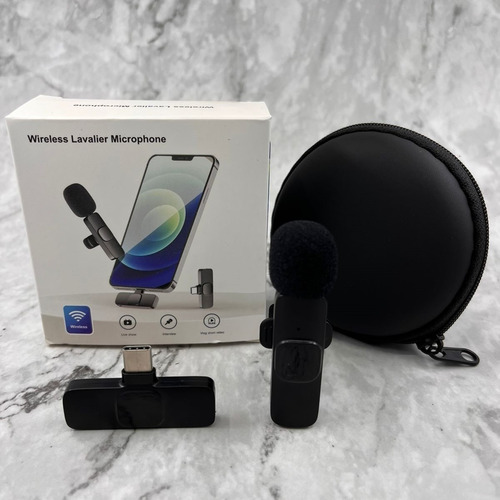 Imagen 2 de 5 de Microfono Inalambrico De Solapa Para Celular Con Estuche