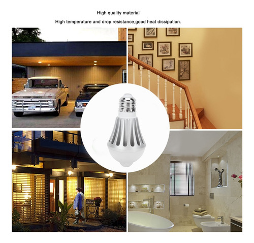 Bombilla Led Con Sensor De Cuerpo Humano E27 De 7 W Para